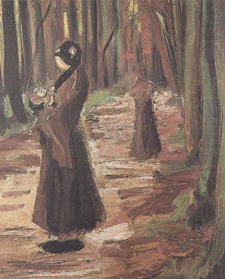 Vincent Van Gogh Tow Women in the Woods (nn04) china oil painting image